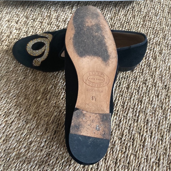 STUBBS & WOOTTON Authentic Black & Gold Loafers - Picture 6 of 7